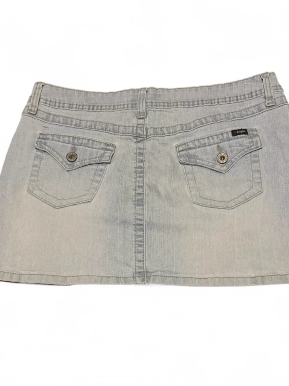 Vintage Y2K Angels Light Wash Denim Mini Skirt - Picture 2 of 4